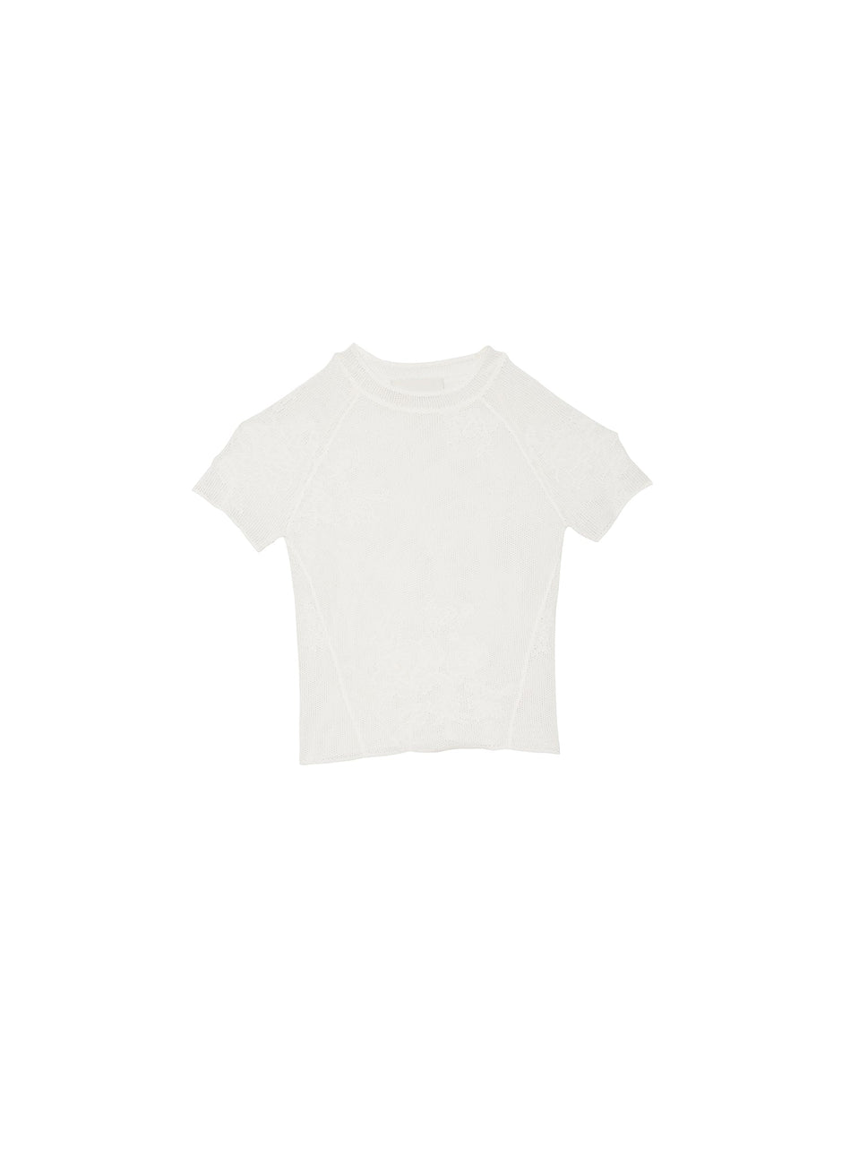 Ivory - Lace Pointelle Tee | Fleur du Mal - DEMO