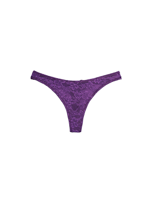 Deep purple - Le Stretch Lace Thong | Fleur du Mal - DEMO