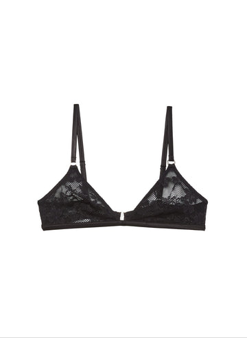 Black - Le Stretch Lace Triangle Bra | Fleur du Mal - DEMO