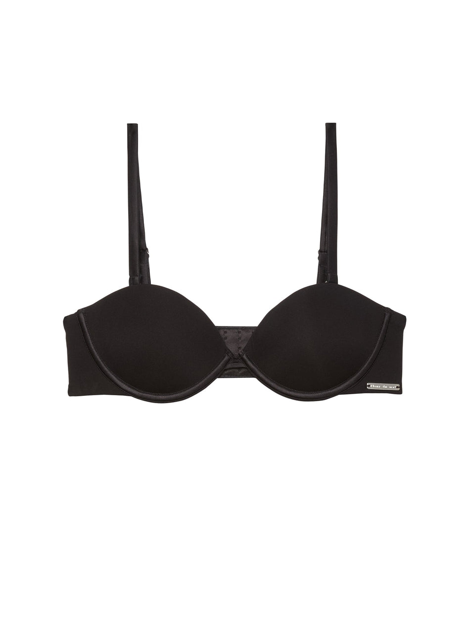 Black - Le Stretch Micro Multi-Way Bra | Fleur du Mal - DEMO