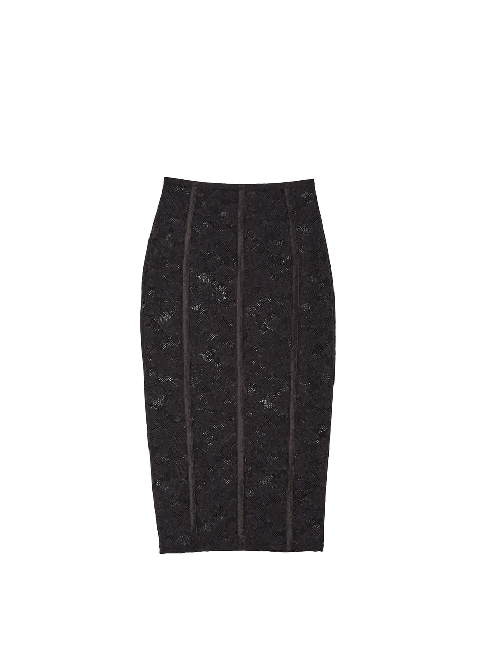 Black - Le Stretch Lace Pencil Skirt | Fleur du Mal - DEMO