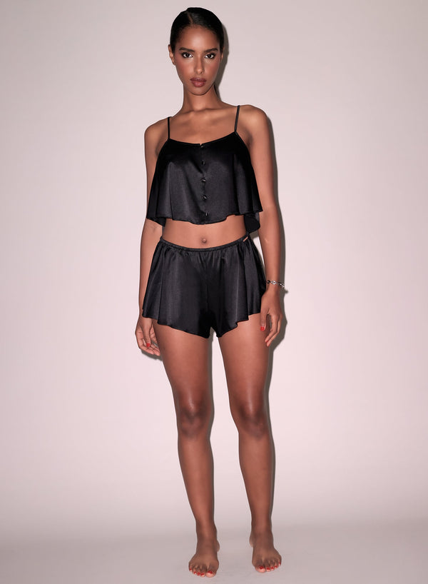 Black - Luxe Flutter Cami | Fleur du Mal - DEMO