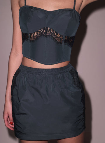 Shadow - Nylon & Lace Bustier | Fleur du Mal - DEMO