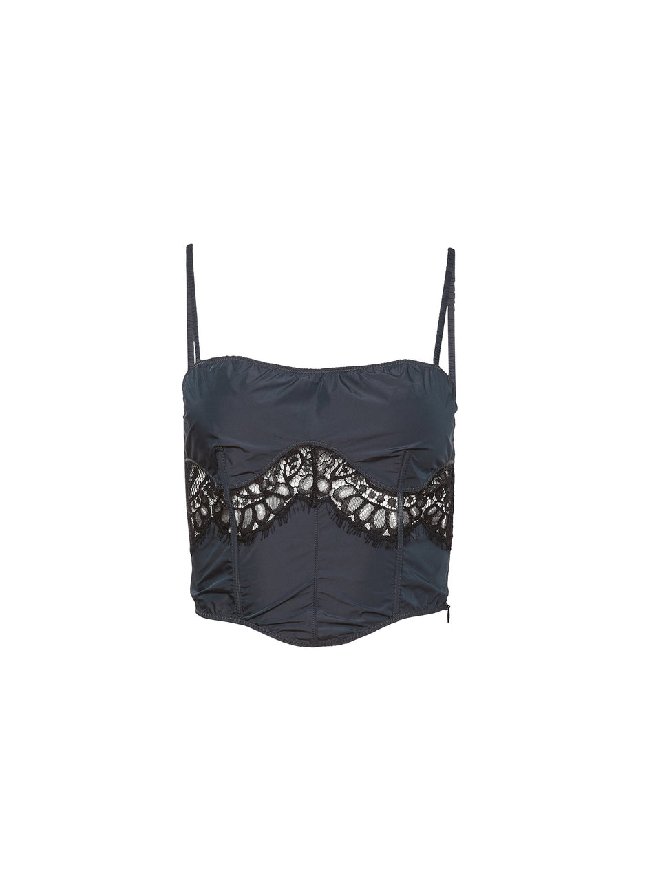 Shadow - Nylon &amp; Lace Bustier | Fleur du Mal - DEMO