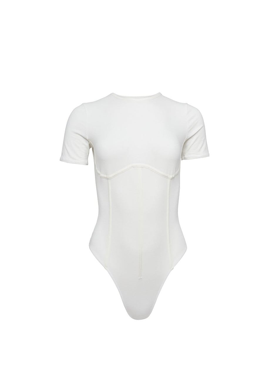 Ivory - Organic Cotton T-Shirt Bodysuit | Fleur du Mal - DEMO
