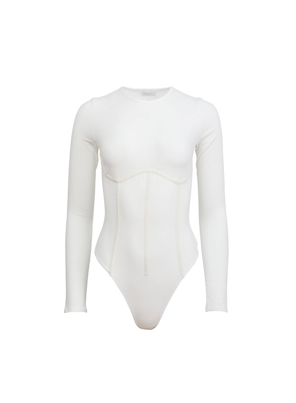 Ivory - Organic Cotton Long Sleeve T-Shirt Bodysuit | Fleur du Mal - DEMO