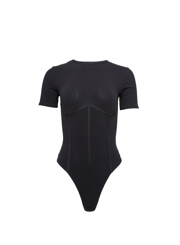 Black - Organic Cotton T-Shirt Bodysuit | Fleur du Mal - DEMO