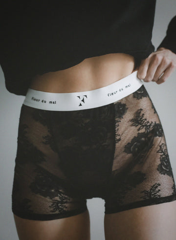 Black - Bouquet Lace Boxer Brief | Fleur du Mal - DEMO