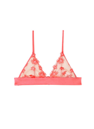 Pop pink - Petal Embroidery Triangle Bralette | Fleur du Mal - DEMO