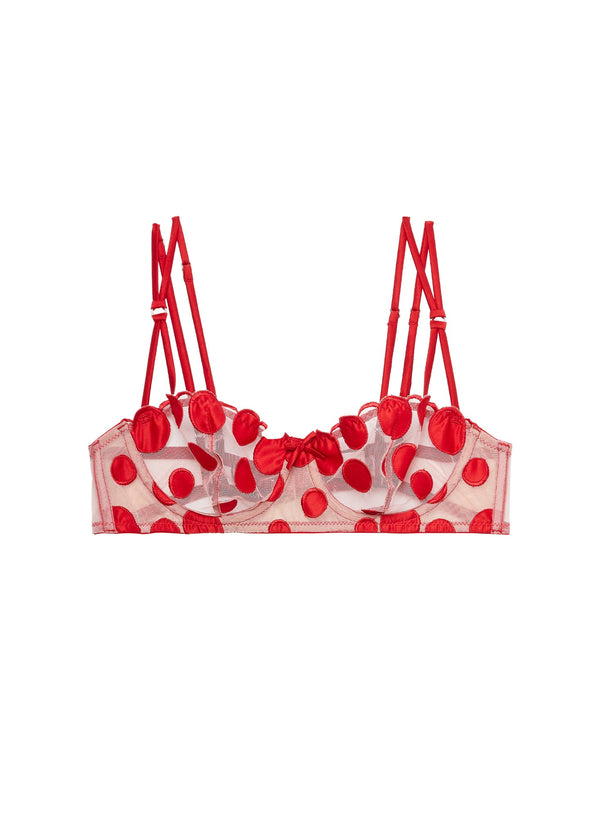 Rouge - Some Like It Dot Balconette Bra | Fleur du Mal - DEMO