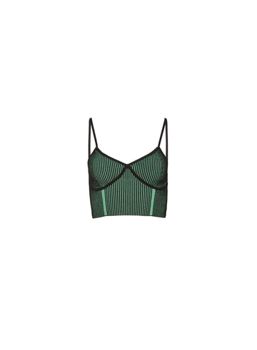 Green/black rib - Rib Knit Cropped Tank | Fleur du Mal - DEMO