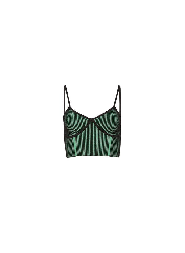 Green/black rib - Rib Knit Cropped Tank | Fleur du Mal - DEMO