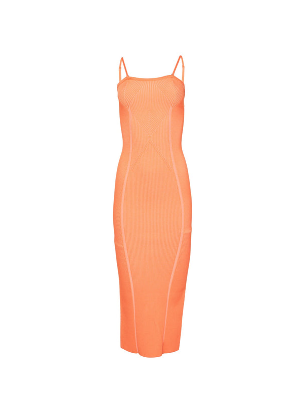 Orange rib - Rib Knit Tube Dress | Fleur du Mal - DEMO