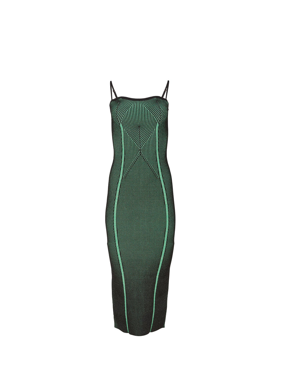 Green/black rib - Rib Knit Tube Dress | Fleur du Mal - DEMO
