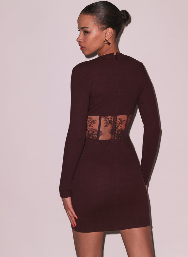 Amarena - Rib and Bouquet Lace Boned Dress | Fleur du Mal - DEMO