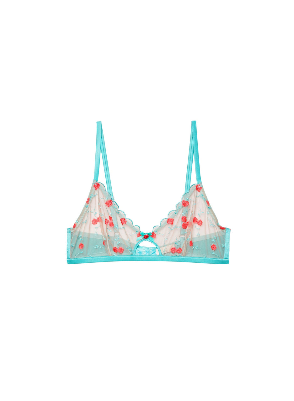Bright jade - Rose &amp; Vine Embroidery Bralette | Fleur du Mal - DEMO