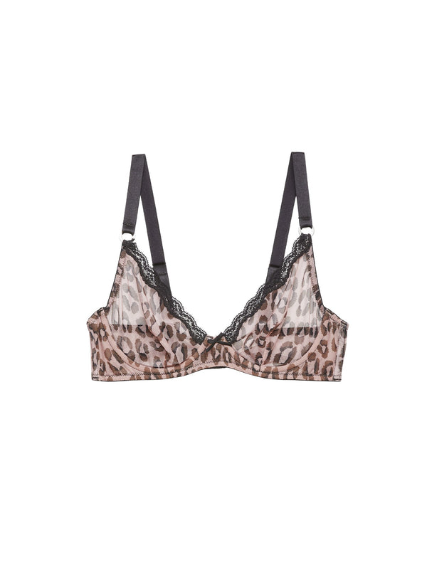 Leopard print - Sheer Tulle Demi Bra | Fleur du Mal - DEMO
