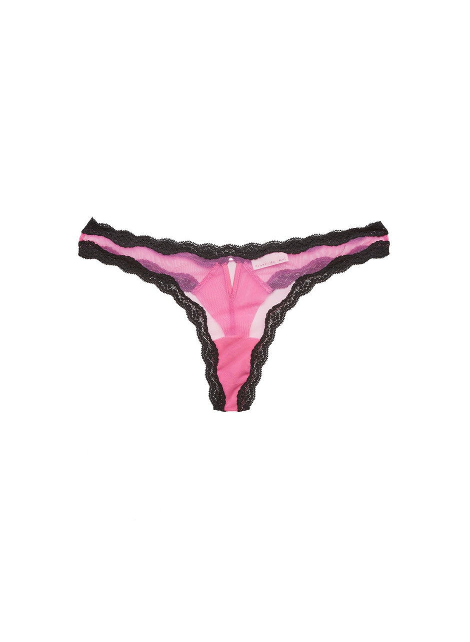 Pretty pink - Sheer Tulle Thong | Fleur du Mal - DEMO