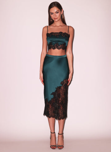 Evergreen - Silk & Lace Bandeau Top | Fleur du Mal - DEMO