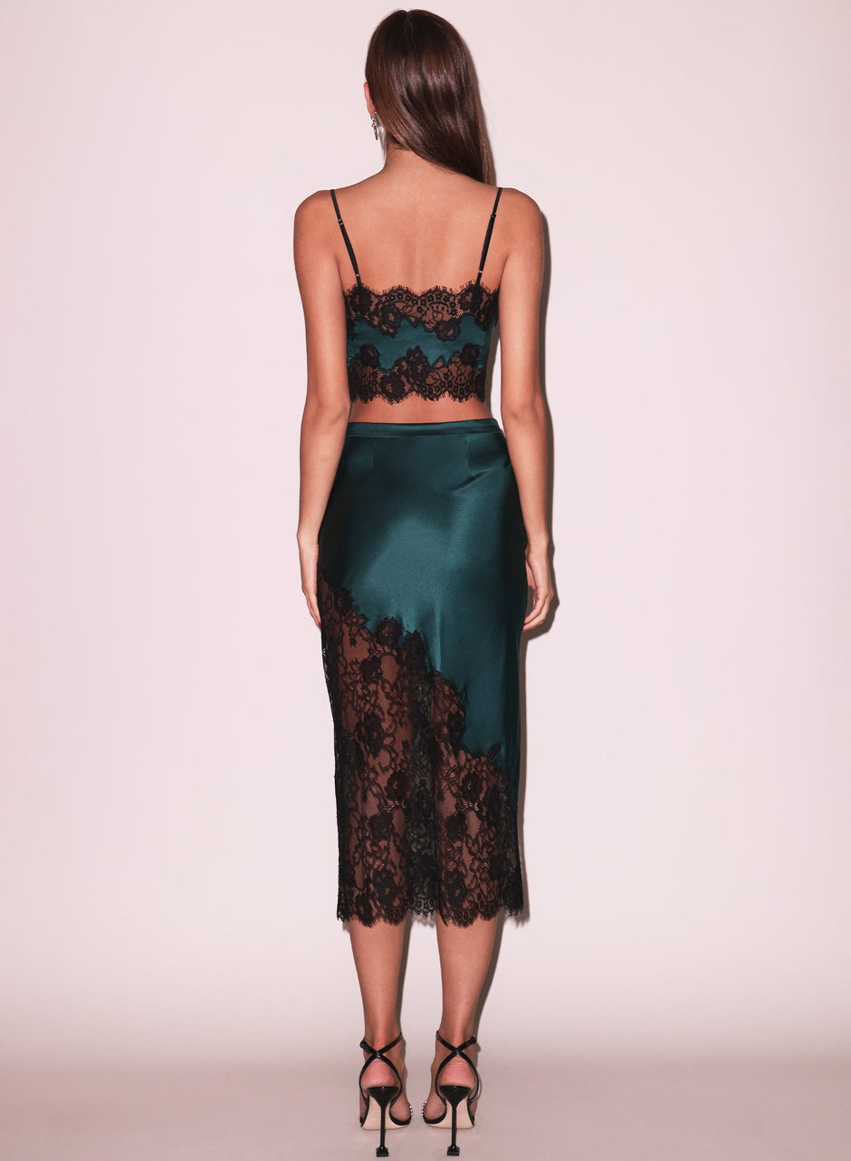 Evergreen - Silk &amp; Lace Bandeau Top | Fleur du Mal - DEMO