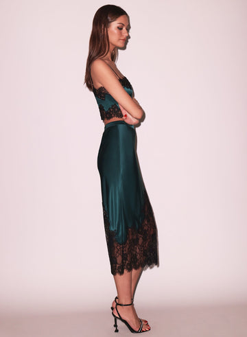 Evergreen - Silk & Lace Bandeau Top | Fleur du Mal - DEMO
