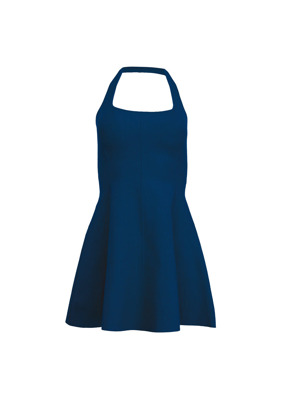 Midnight navy - Sofia Flared Dress | Fleur du Mal - DEMO