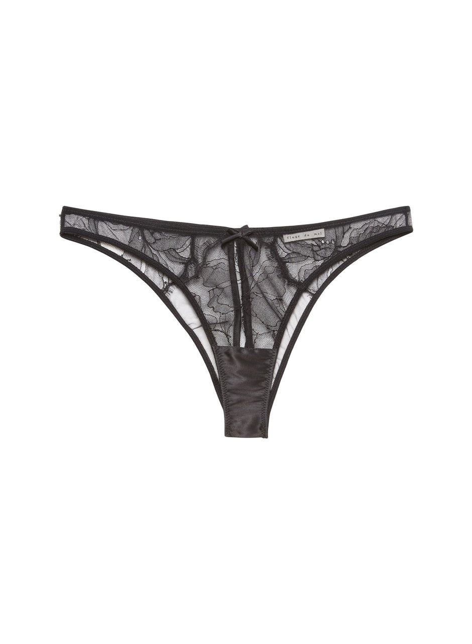 Black - Sophia Lace Ouvert Cheeky | Fleur du Mal - DEMO