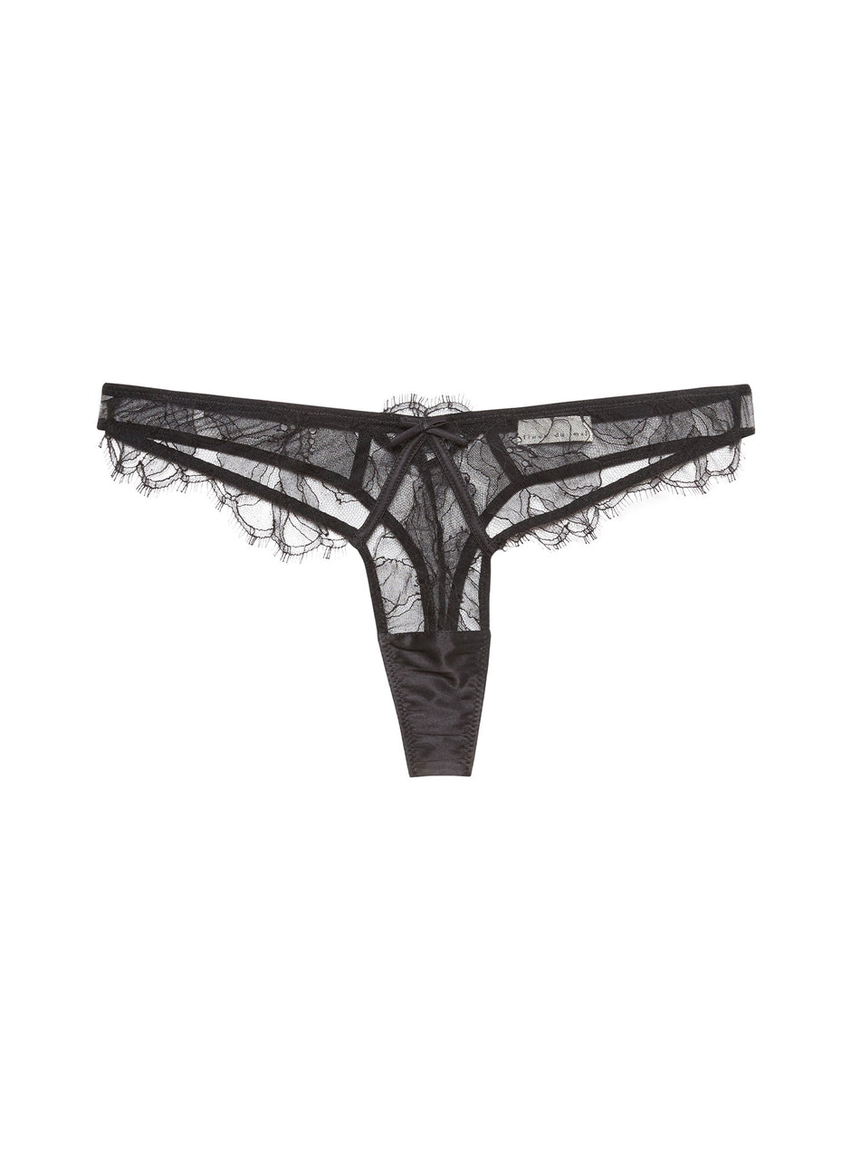 Black - Sophia Lace Thong | Fleur du Mal - DEMO