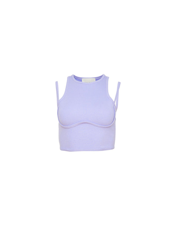 Lavender blue - Strappy Ribbed Tank | Fleur du Mal - DEMO