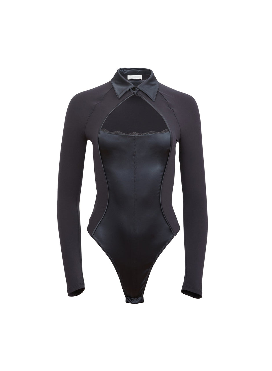 Black - Decollété Bodysuit | Fleur du Mal - DEMO
