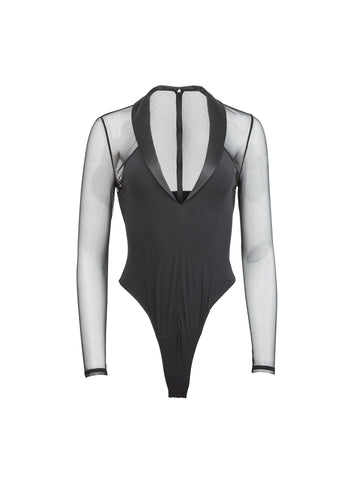 Black - Tuxedo Bodysuit | Fleur du Mal - DEMO