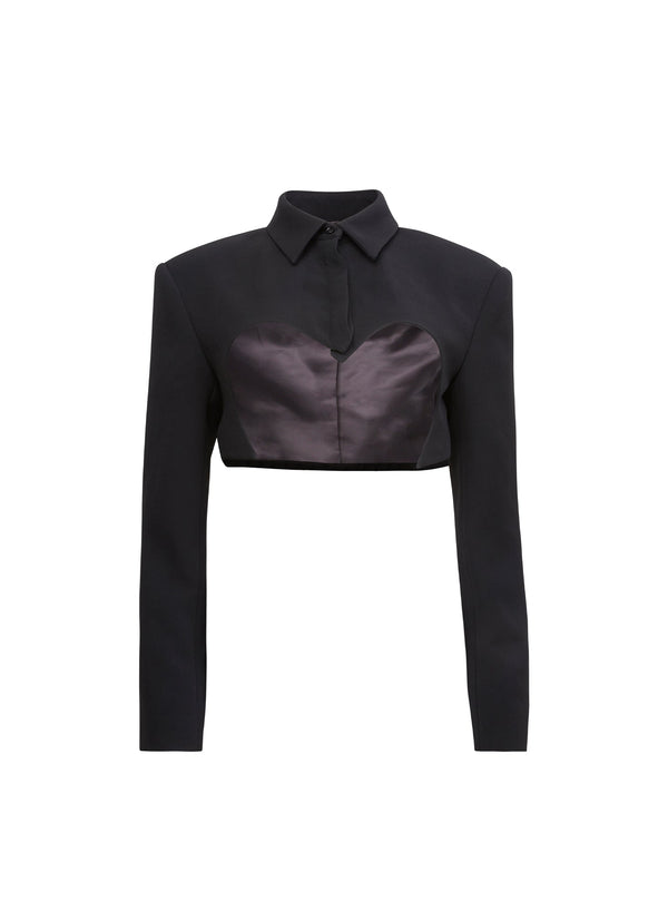 Black - Cropped Blazer | Fleur du Mal - DEMO