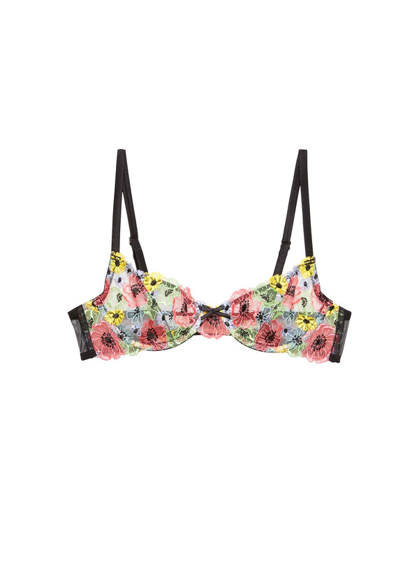 Multi - Azalea Embroidery Bra | Fleur du Mal - DEMO