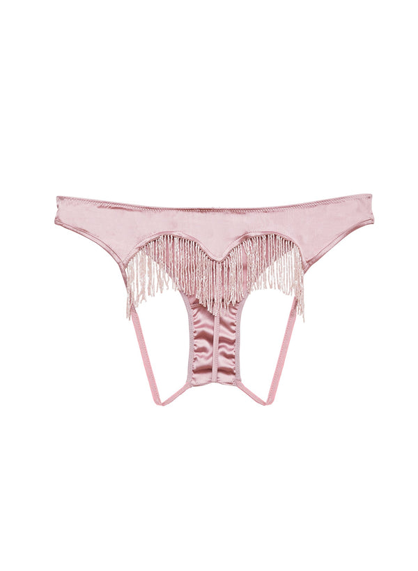 Rosebud - Beaded Fringe Ouvert Heart Shaped Panty | Fleur du Mal - DEMO