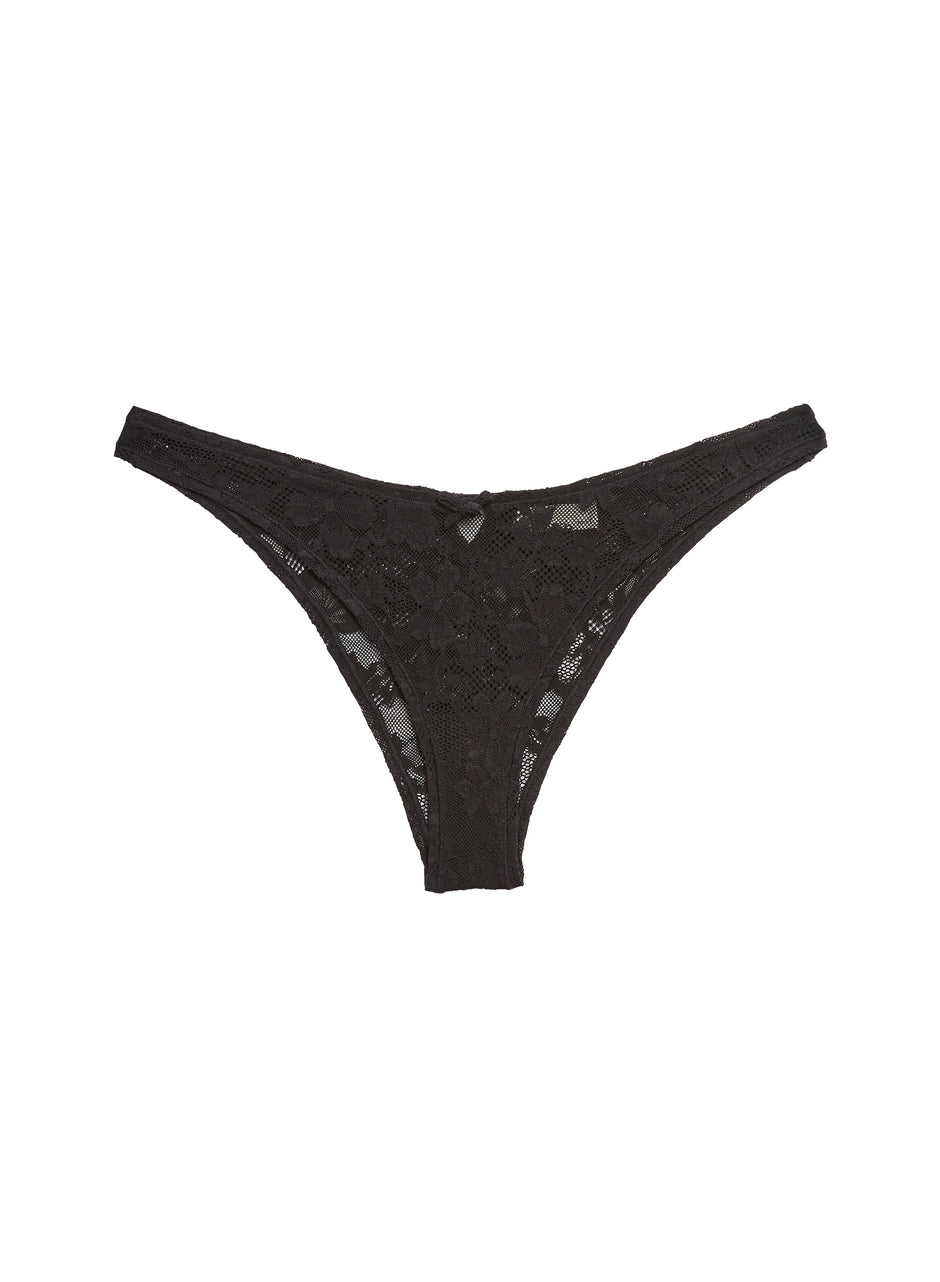 Black - Le Stretch Lace Cheeky | Fleur du Mal - DEMO