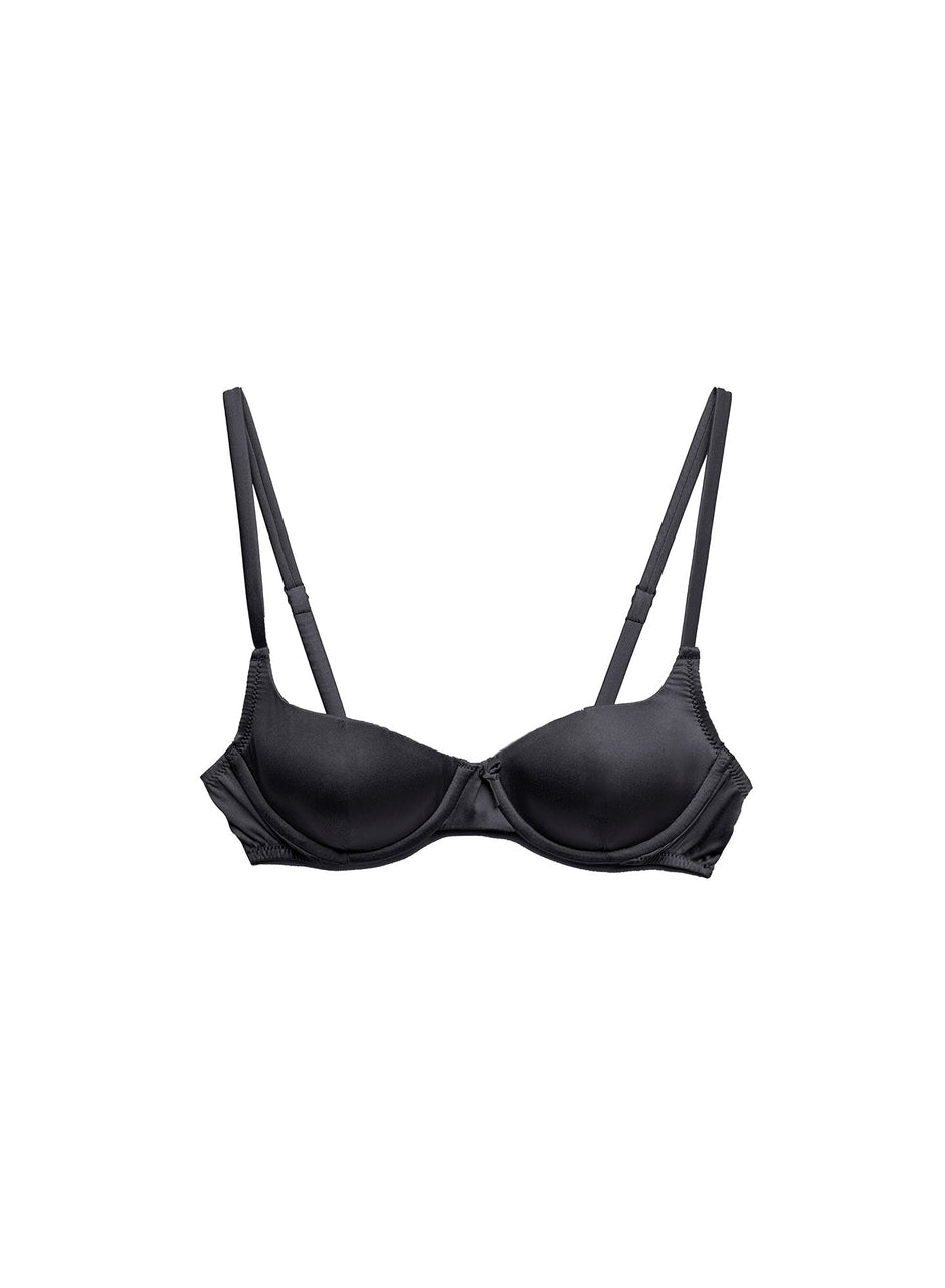 Black - Seamless Luxe Balconette Bra | Fleur du Mal - DEMO