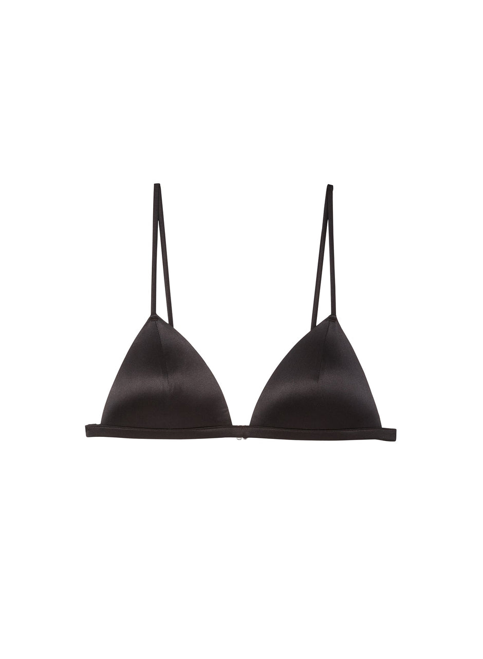 Black - Molded Luxe Triangle Bra | Fleur du Mal - DEMO