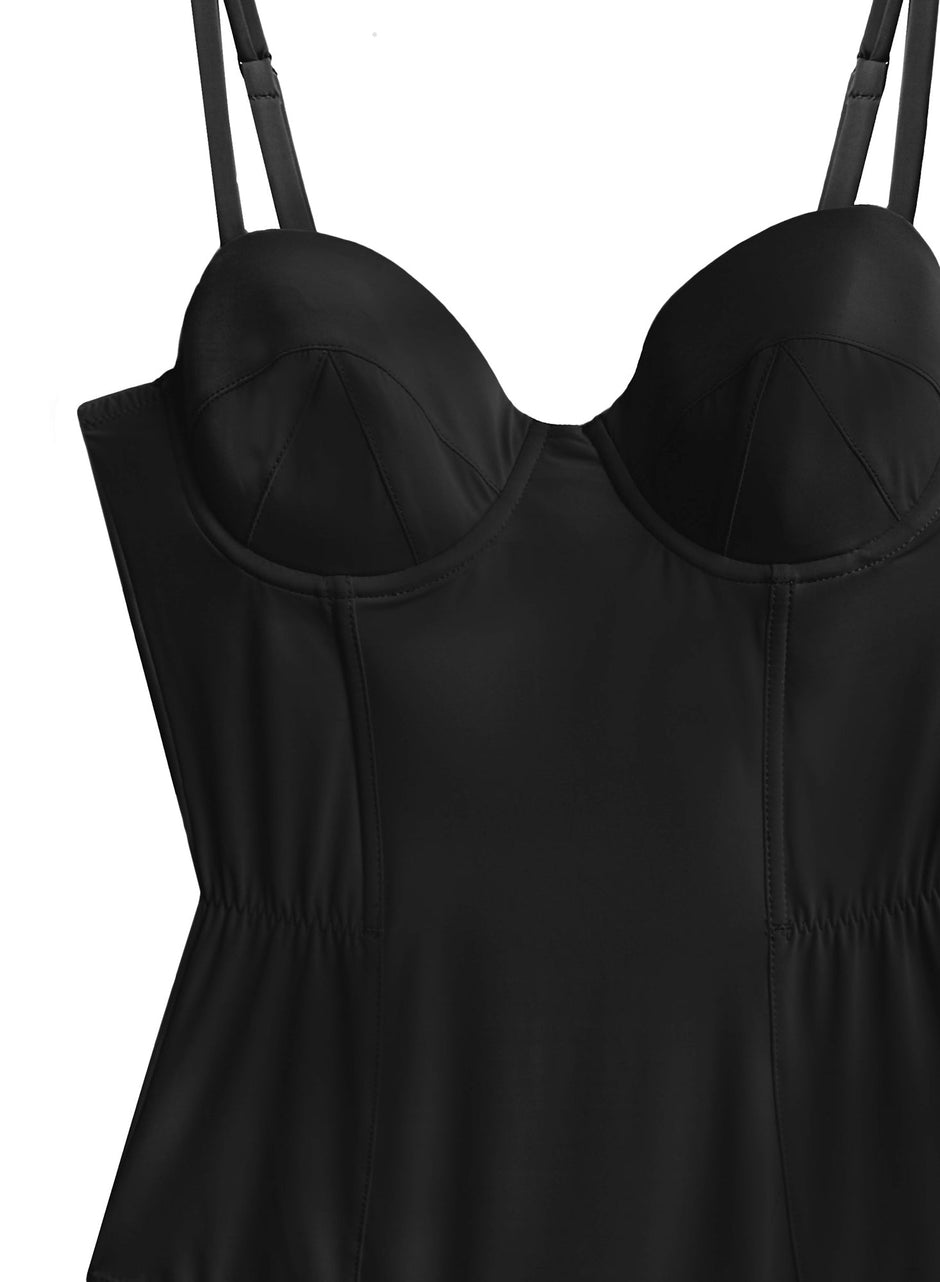 Black - Eco Luxe Jersey Bullet Bodysuit | Fleur du Mal - DEMO