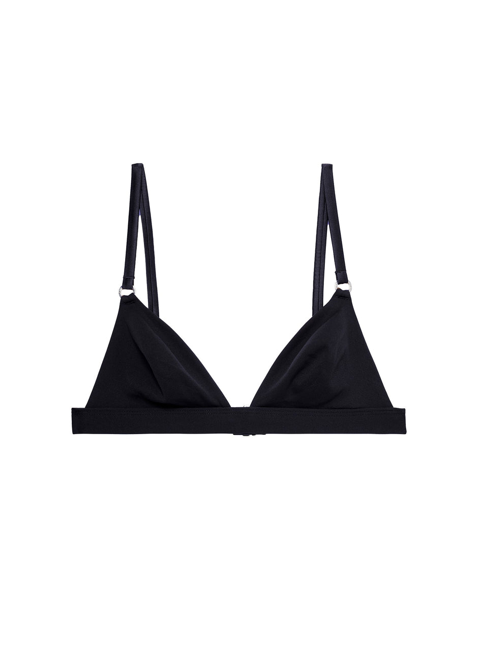 Black - Le Stretch Micro Triangle Bra | Fleur du Mal - DEMO