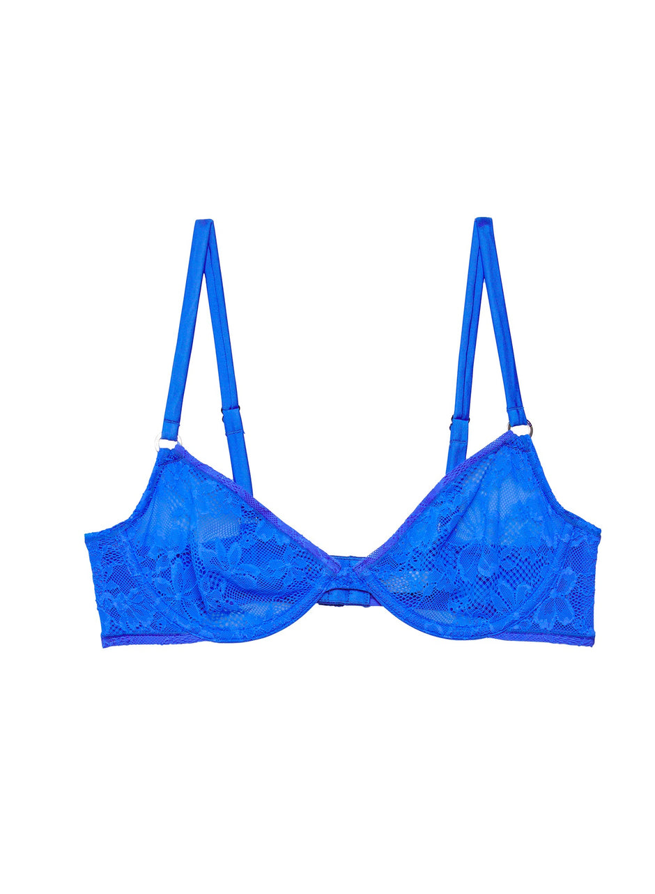 Electric blue - Le Stretch Lace Demi Bra | Fleur du Mal - DEMO