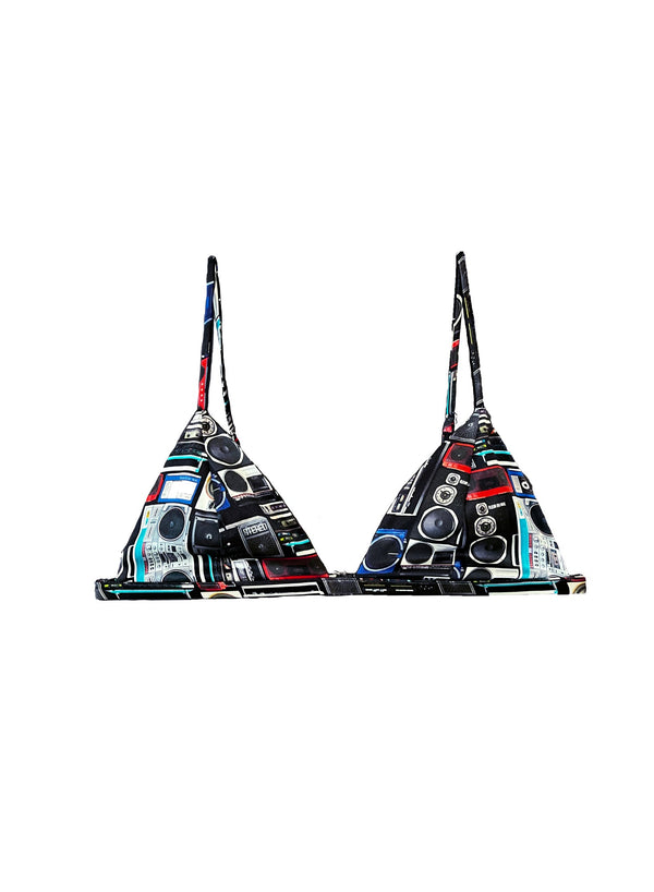 Boombox print - Luxe Triangle Bra | Fleur du Mal - DEMO