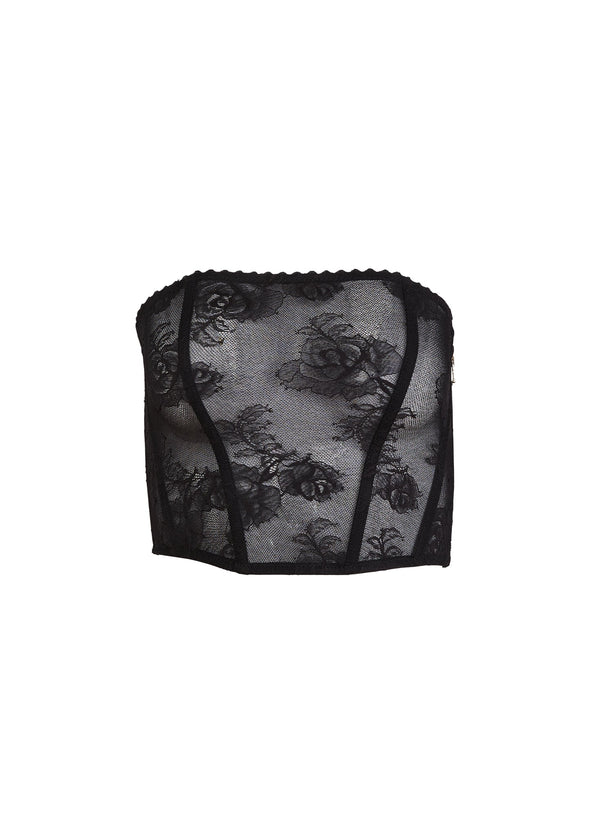 Black - Bouquet Lace Corset Top | Fleur du Mal - DEMO