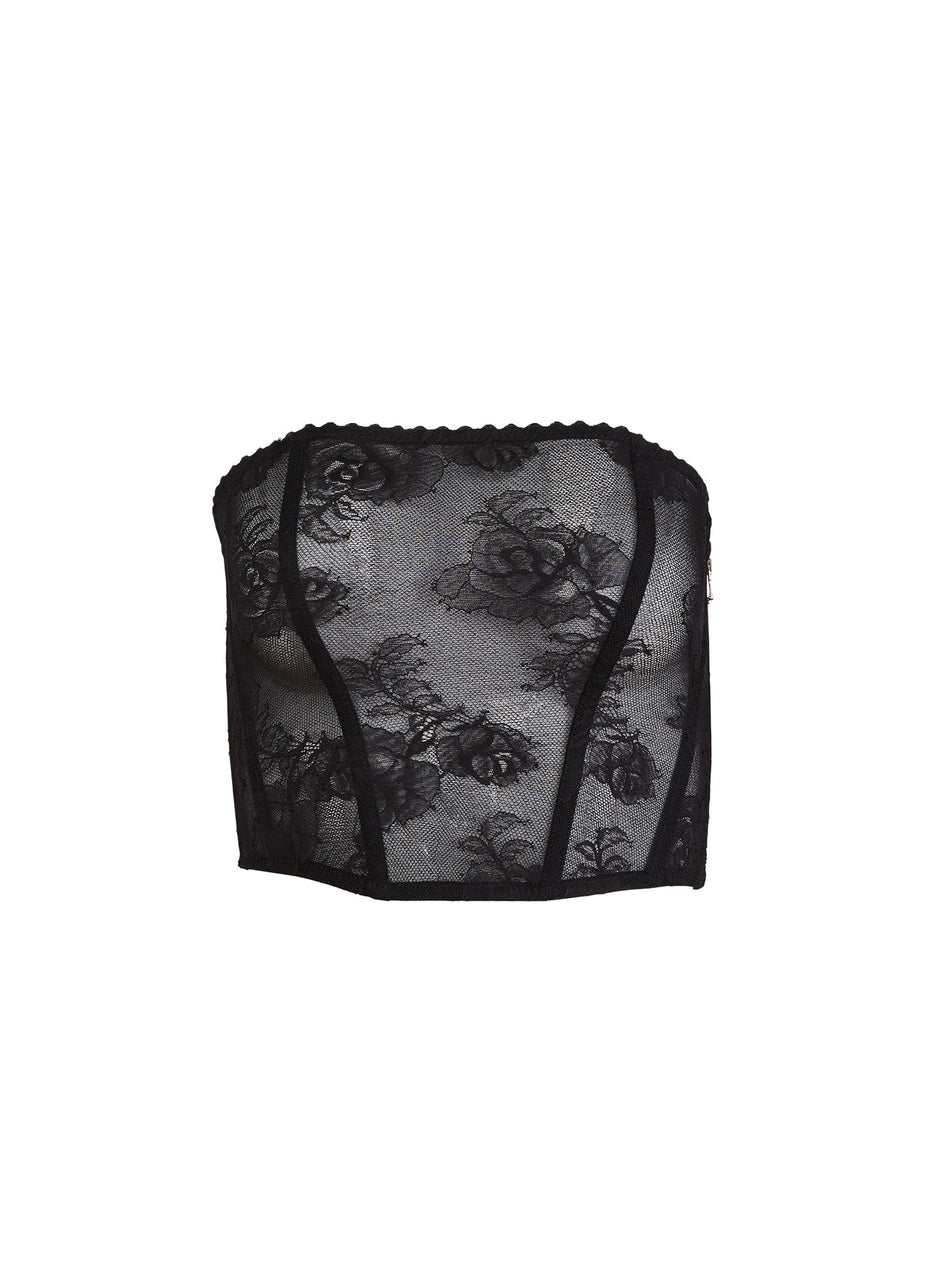 Black - Bouquet Lace Corset Top | Fleur du Mal - DEMO