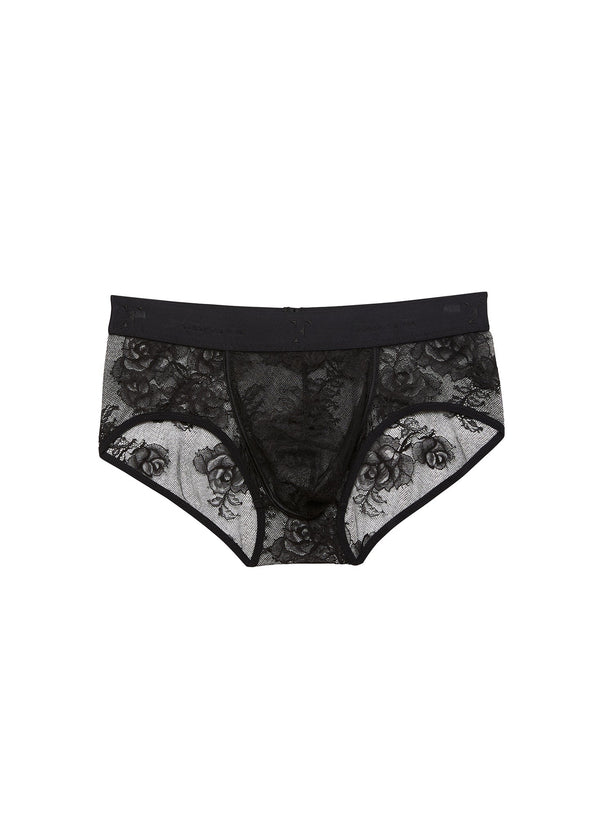 Black - Men&#39;s Bouquet Lace Brief | Fleur du Mal - DEMO
