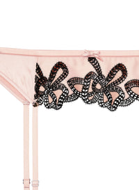 Bow Guipure Embroidery Garter Belt