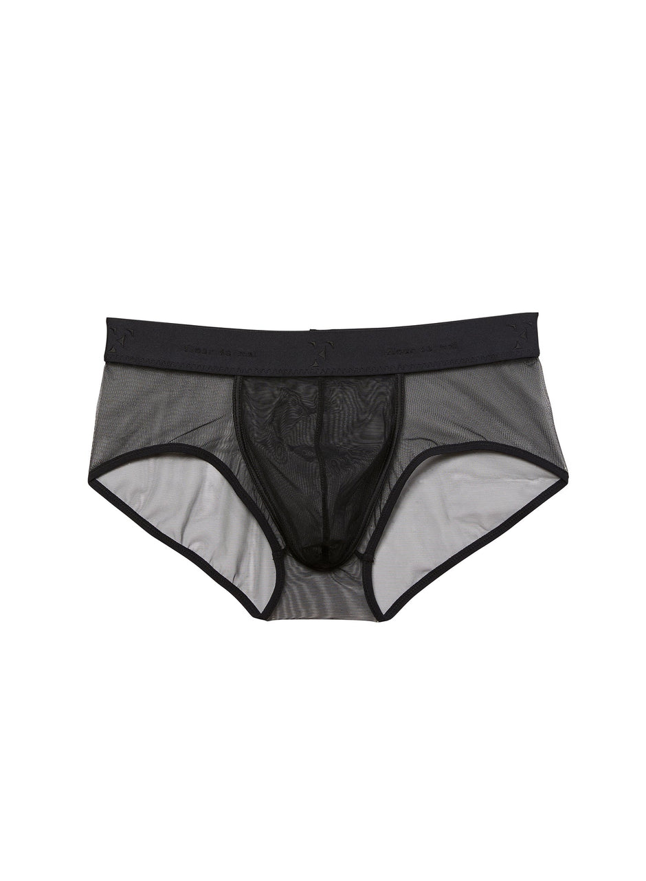 Black - Men&#39;s Sheer Tulle Brief | Fleur du Mal - DEMO