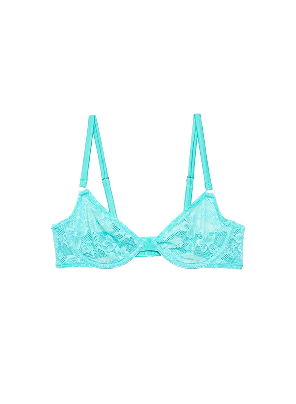 Bright jade - Le Stretch Lace Demi Bra | Fleur du Mal - DEMO
