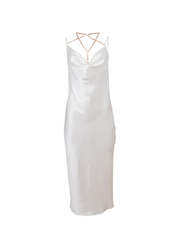 Ivory - Chain Strap Midi Dress | Fleur du Mal - DEMO
