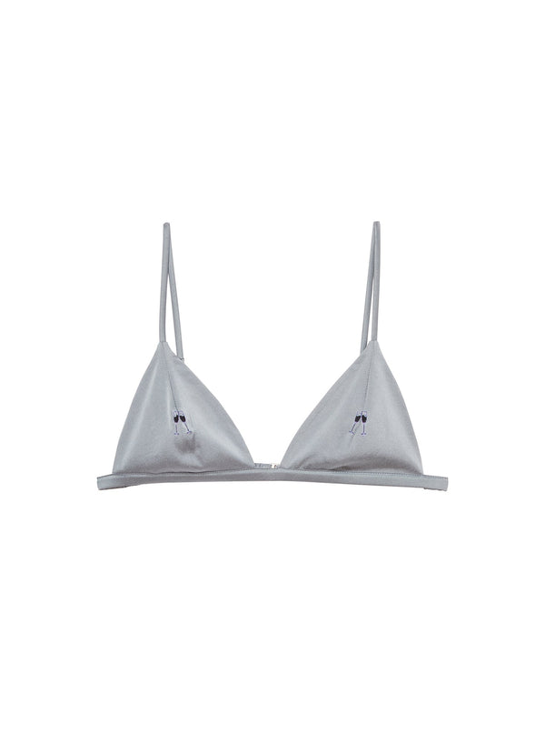 Mr. grey - Champagne Embroidered Luxe Triangle Bra | Fleur du Mal - DEMO