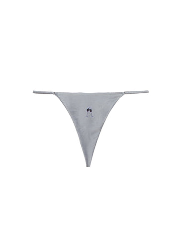 Mr. grey - Champagne Embroidered Luxe V-String | Fleur du Mal - DEMO